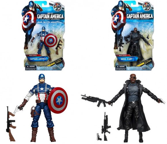 6 inch Captain America and 6 inch Nick Fury movie versions